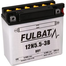 Konvenční motocyklová baterie FULBAT 12N5.5-3B Včetně balení kyseliny