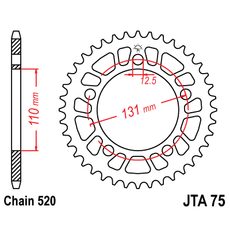 HLINÍKOVÁ ŘETĚZOVÁ ROZETA JT JTA 75-41 41 ZUBŮ, 520