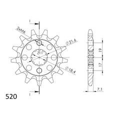 ŘETĚZOVÉ KOLEČKO SUPERSPROX CST-1321:14 14 ZUBŮ, 520