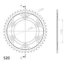 ŘETĚZOVÁ ROZETA SUPERSPROX RFE-301:45-BLK ČERNÝ 45 ZUBŮ, 520