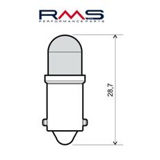 ŽÁROVKA RMS 246510550 LED 12V, BA9S MODRÁ