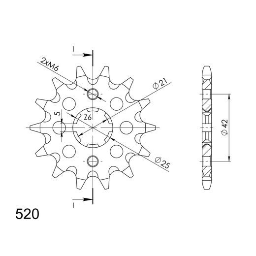 ŘETĚZOVÉ KOLEČKO SUPERSPROX CST-569:17 17 ZUBŮ, 520