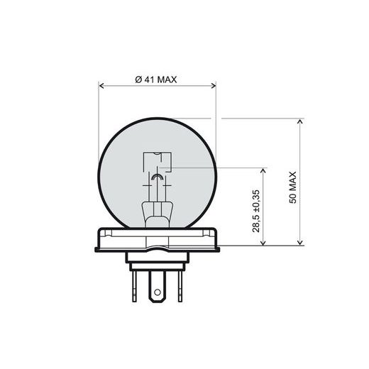 PŘEDNÍ SVĚTLO RMS 246510101 P45T 12V 45/40W