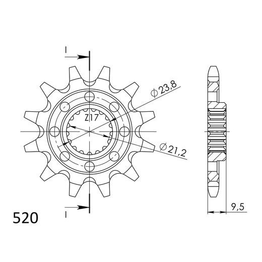 ŘETĚZOVÉ KOLEČKO SUPERSPROX CST-1441:13 13 ZUBŮ, 520