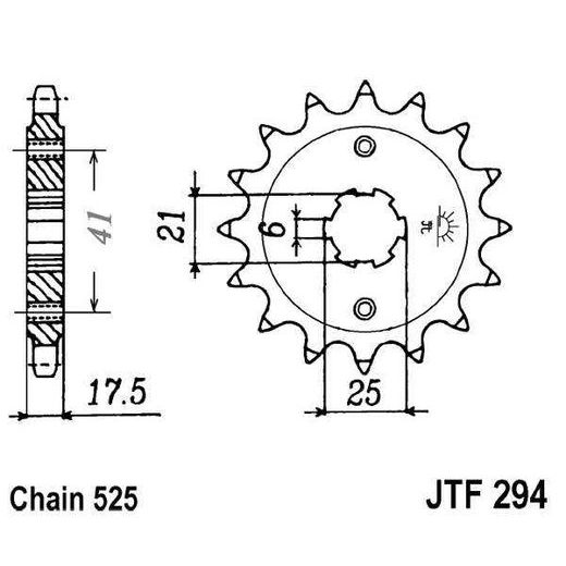 ŘETĚZOVÉ KOLEČKO JT JTF 294-14 14 ZUBŮ, 525