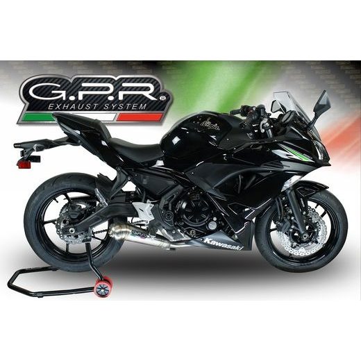VÝFUK KOMPLETNÍ GPR POWERCONE EVO E4.CO.K.161.CAT.PCEV BROUŠENÁ NEREZOVÁ OCEL PRO KAWASAKI NINJA 650 2017-2020