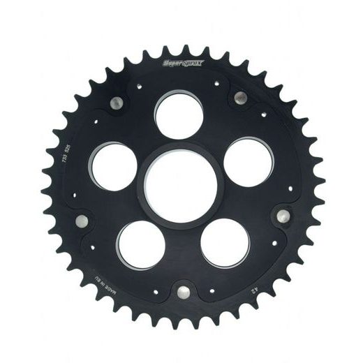 ŘETĚZOVÁ ROZETA STEALTH S HLINÍKOVÝM UNAŠEČEM SUPERSPROX STEALTH WITH ALLOY DISC RSA-733_525:42-BLK ČERNÁ 42 ZUBŮ, 520