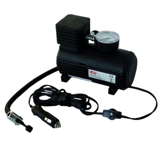 PORTABLE AIR COMPRESSOR JMT 12V 18 BAR WITH PRESSURE GAUGE