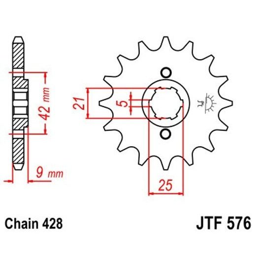 ŘETĚZOVÉ KOLEČKO JT JTF 576-17 17 ZUBŮ, 428