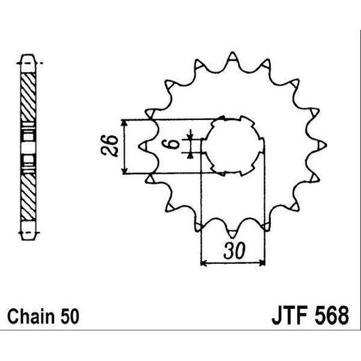 ŘETĚZOVÉ KOLEČKO JT JTF 568-17 17 ZUBŮ, 530