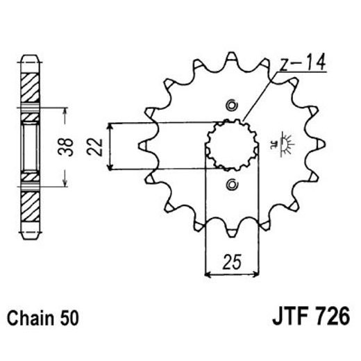 ŘETĚZOVÉ KOLEČKO JT JTF 726-15 15 ZUBŮ, 530