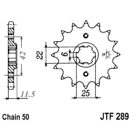 ŘETĚZOVÉ KOLEČKO JT JTF 289-15 15 ZUBŮ, 530