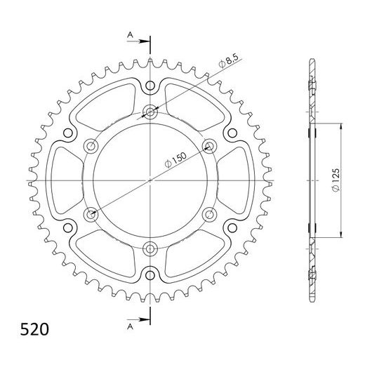 ŘETĚZOVÁ SADA EK - STŘÍBRNÝ ŘETĚZ 520 DEX, X-KROUŽEK, KOLEČKO SUPERSPROX, ROZETA SUPERSPROX STEALTH PRO KTM LC4 400 ENDURO 1993