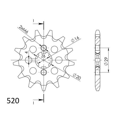 ŘETĚZOVÉ KOLEČKO SUPERSPROX CST-422:12 12 ZUBŮ, 520