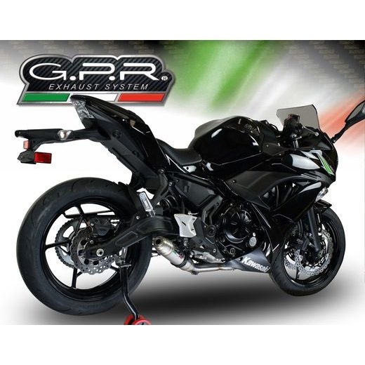 VÝFUK KOMPLETNÍ GPR DEEPTONE E4.CO.K.161.CAT.DE BROUŠENÁ NEREZOVÁ OCEL PRO KAWASAKI NINJA 650 2017-2020