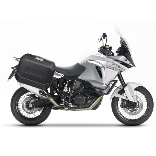 KOMPLETNÍ SADA BOČNÍCH ČERNÝCH HLINÍKOVÝCH KUFRŮ SHAD TERRA BLACK 36L/47L, VČETNĚ MONTÁŽNÍ SADY SHAD KTM ADVENTURE 1090, 1190, SUPER ADVENTURE 1290 (R, S)