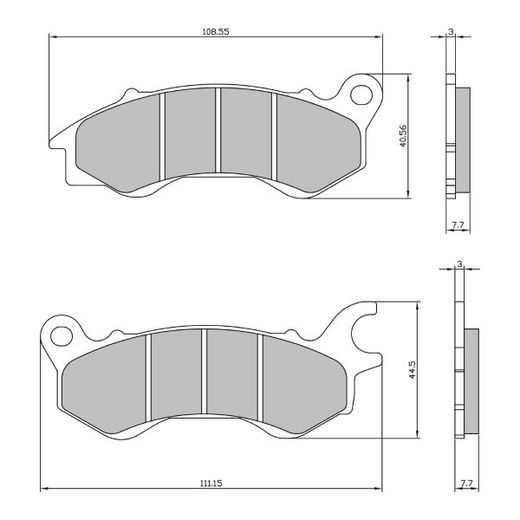 BRZDOVÉ DESTIČKY RMS 225103730 PŘEDNÍ HOMOLOGATED ORGANIC