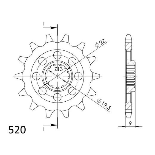 ŘETĚZOVÉ KOLEČKO SUPERSPROX CST-428:14 14 ZUBŮ, 428