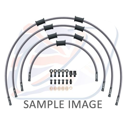STANDARD HADICE PŘEDNÍ BRZDY SADA VENHILL POWERHOSEPLUS BMW-8012FB-CL (4 HADICE V SADĚ) PRŮHLEDNÉ HADICE, ČERNÉ KONCOVKY
