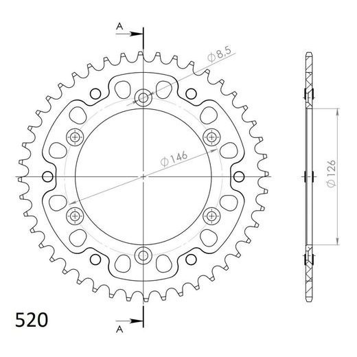 ŘETĚZOVÁ SADA EK - ČERNÝ ŘETĚZ 520 SRX, X-KROUŽEK, KOLEČKO SUPERSPROX, ROZETA SUPERSPROX STEALTH PRO SUZUKI DR 350 SE 1999