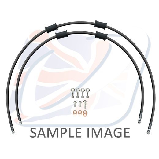 RACE HADICE PŘEDNÍ BRZDY SADA VENHILL POWERHOSEPLUS YAM-4010FS-BK (2 HADICE V SADĚ) ČERNÉ HADICE, NEREZOVÉ KONCOVKY