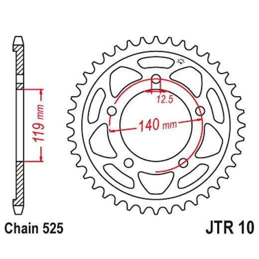 ŘETĚZOVÁ ROZETA JT JTR 10-42 42 ZUBŮ, 525