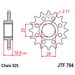 ŘETĚZOVÁ SADA EK - ZLATÝ ŘETĚZ 525 MVXZ, X-KROUŽEK, KOLEČKO JT, ROZETA JT PRO BMW F 800 GS 2021-2026
