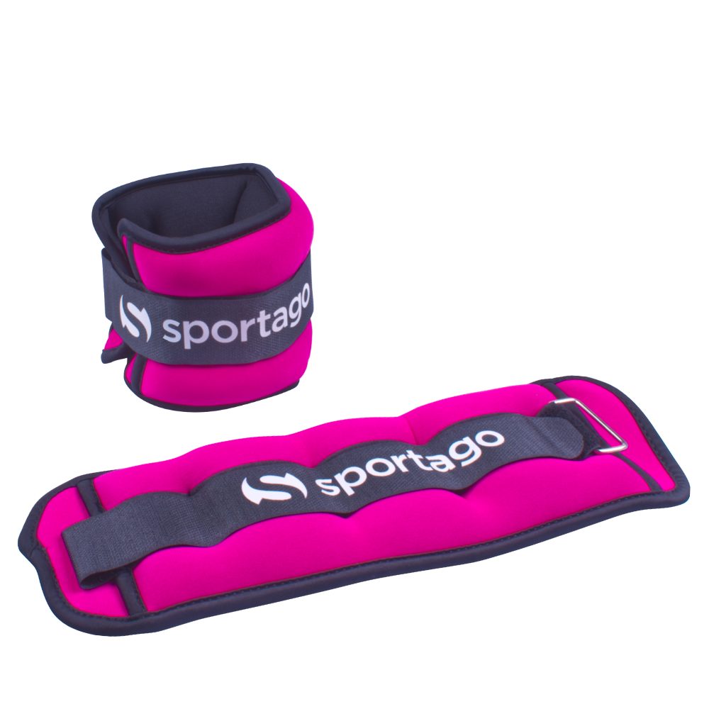 E-shop Sportago neoprénová zátěž na zápěstí/kotník 2 x 2 kg - růžová