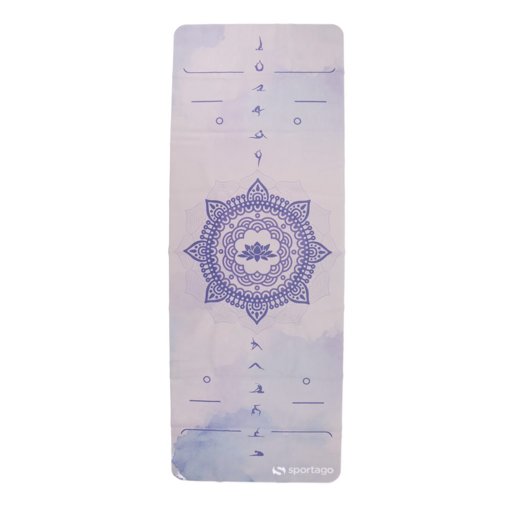 Prémiová semišová podložka na jogu Sportago 185x68x0,15 cm - Levanduľový zen