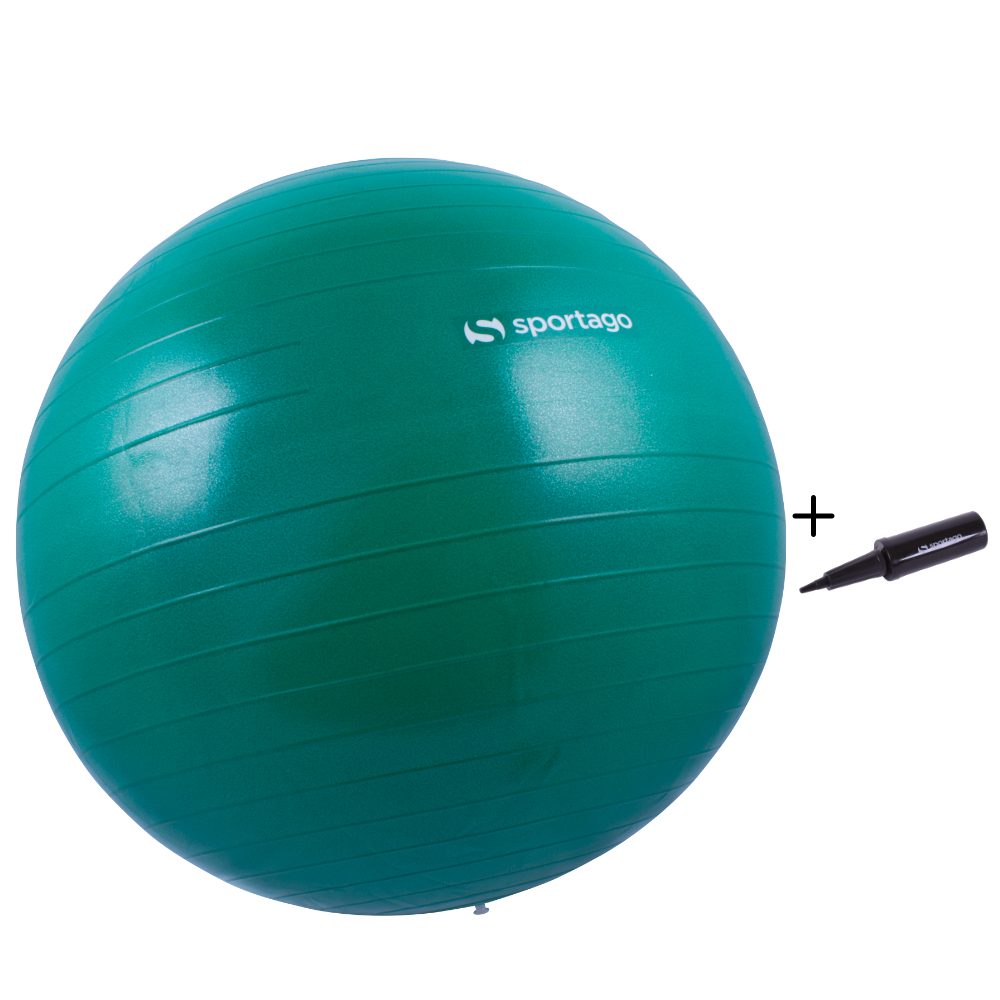 Levně Gymnastický míč Sportago Anti-Burst 65 cm, včetně pumpičky - zelená