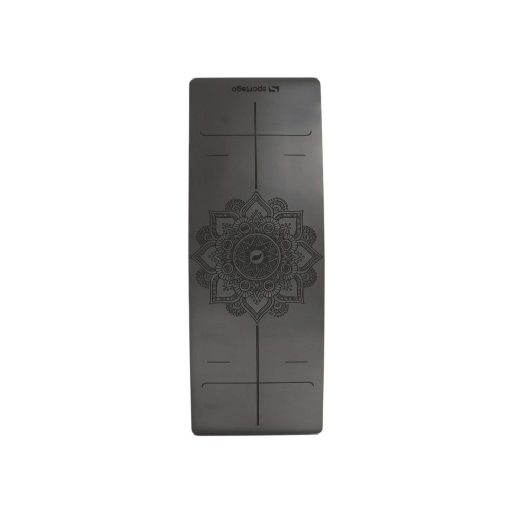 Gumová jogová podložka Sportago Amita 185x68x0,45 cm - šedá