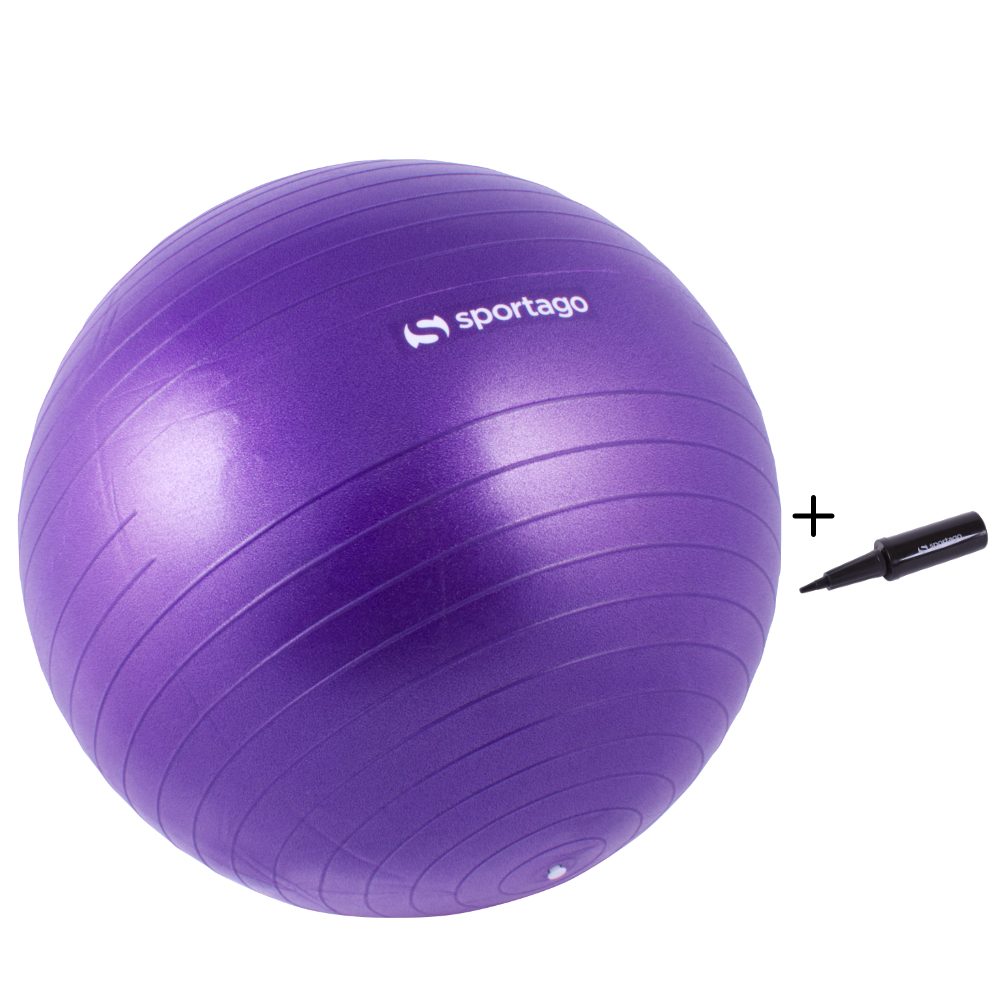 Levně Gymnastický míč Sportago Anti-Burst 65 cm, včetně pumpičky - fialová