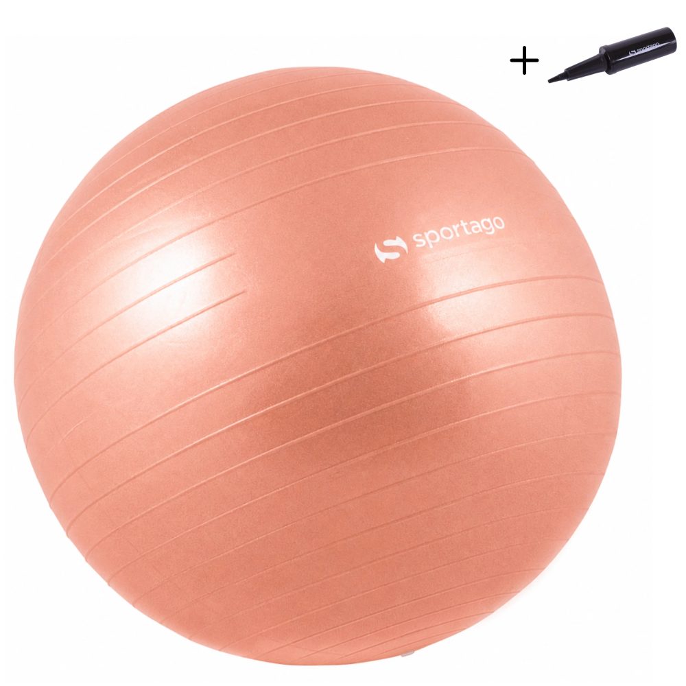 Fitlopta Sportago Anti-Burst 85 cm, vrátanie pumpičky - korál