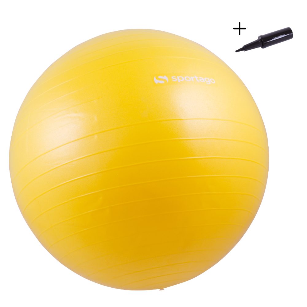 E-shop Gymnastický míč Sportago Anti-Burst 75 cm, modrý, vratanie pumpičky - žlutá