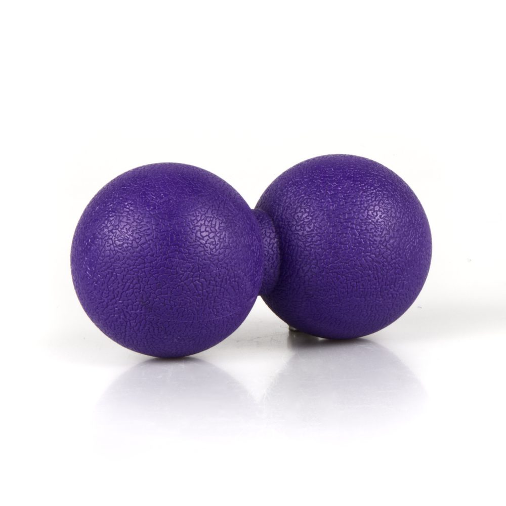 Masážny TPE dvojmíček Sportago 12*6 cm - fialová