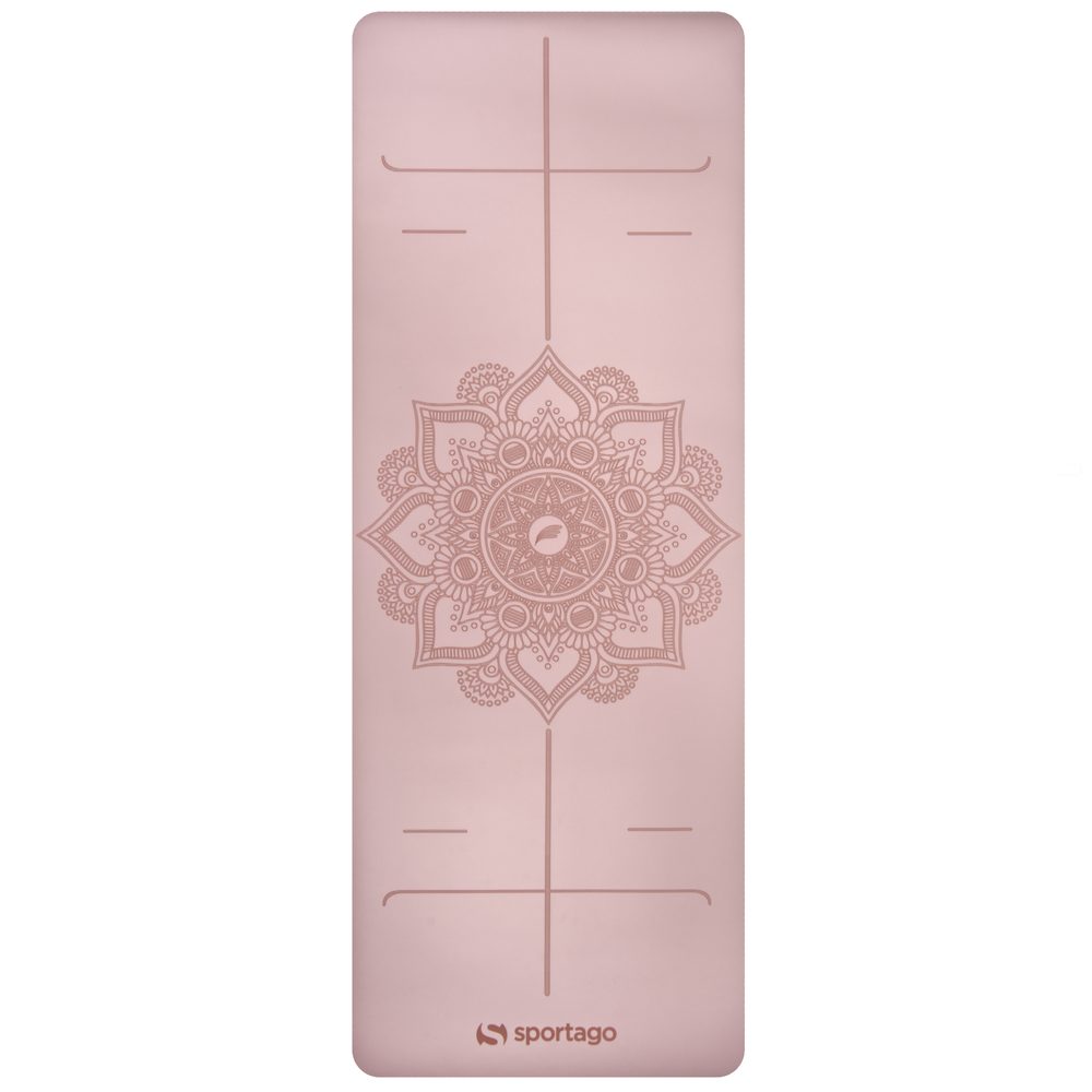 Gumová jogová podložka Sportago Amita 185x68x0,45 cm - růžová