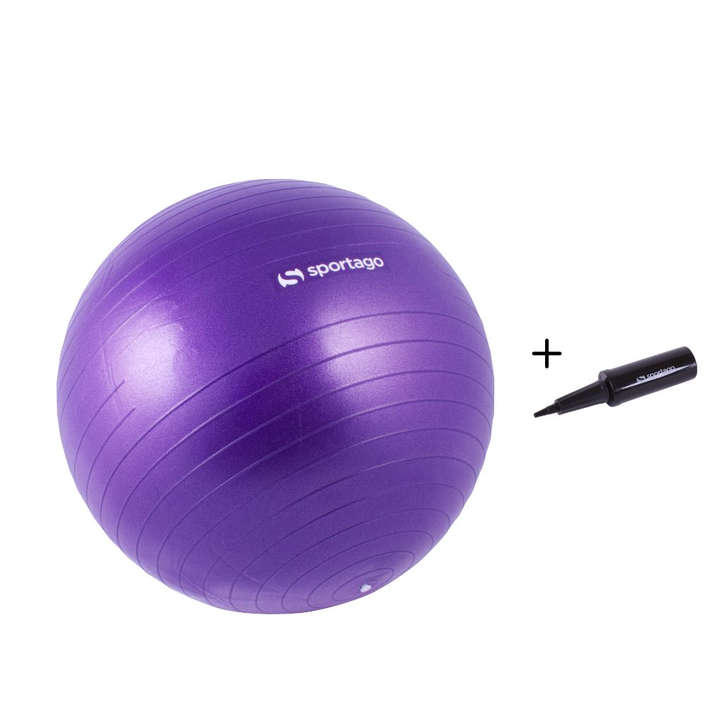 Levně Gymnastický míč Sportago Anti-Burst 55 cm, včetně pumpičky - fialová