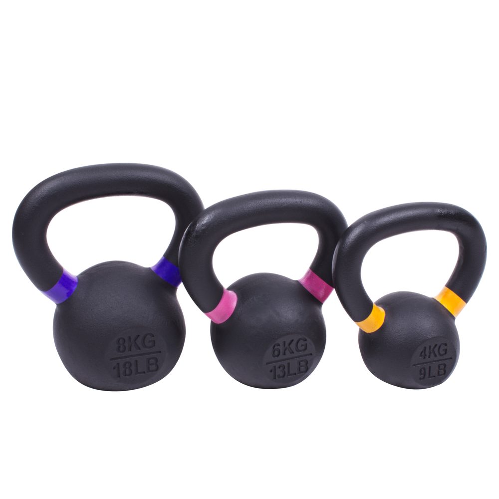 Levně Sada powdercoated kettlebellu Sportago Ironside - 4 + 6 + 8 kg