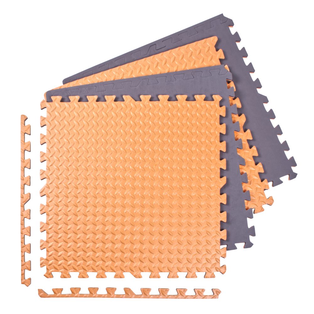 Levně Puzzle podložka Sportago Easy-Lock 60x60x1,2 cm, 4 ks, oranžová