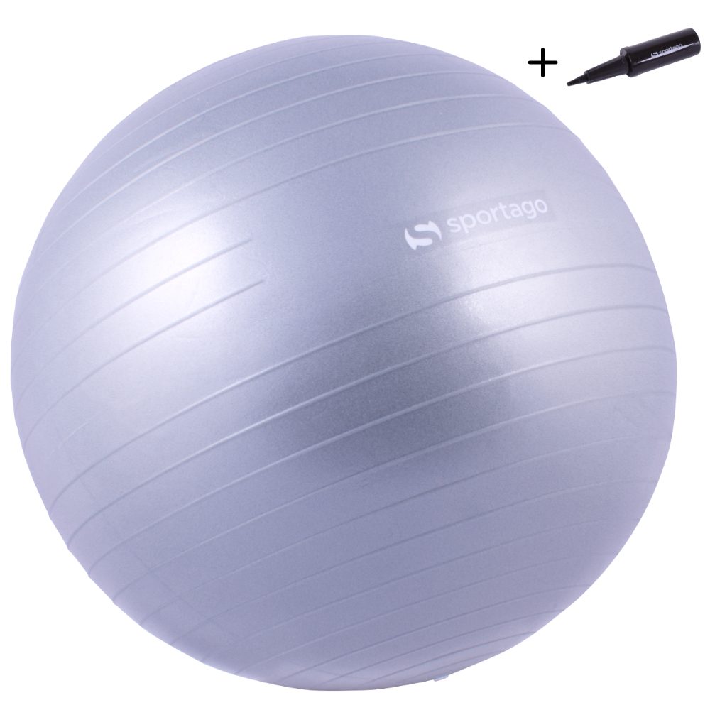 Gymnastický míč Sportago Anti-Burst 85 cm, včetně pumpičky - stříbrná