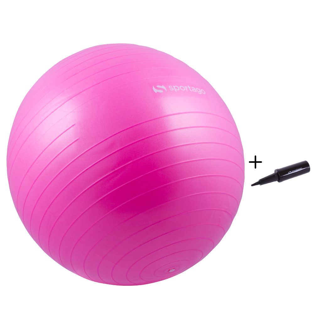 Levně Gymnastický míč Sportago Anti-Burst 65 cm, včetně pumpičky - růžová