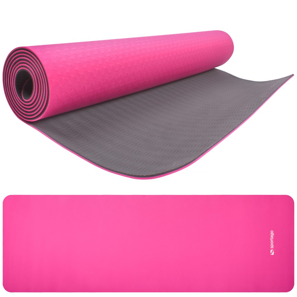 Levně Podložka na cvičení Sportago TPE Yoga dvouvrstvá 173x61x0,4 cm, růžová