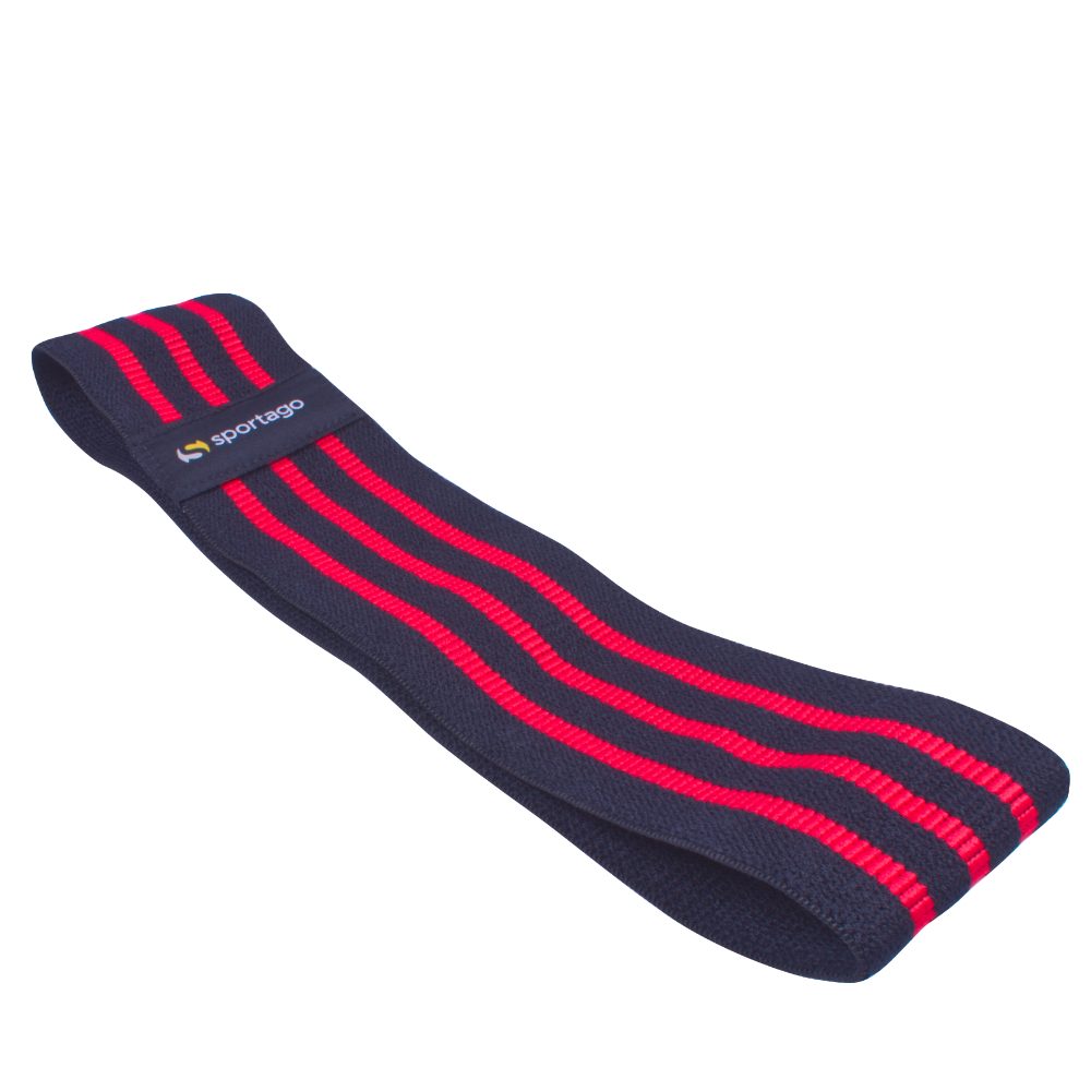 Textilní odporová guma Sportago - černo-červená, L - odpor do 90 kg - L - odpor do 90kg