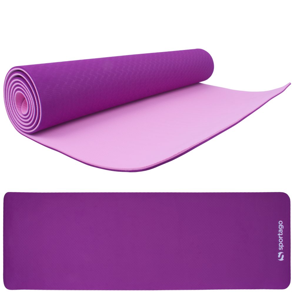 Levně Podložka na cvičení Sportago TPE Yoga dvouvrstvá 173x61x0,6 cm Fialová