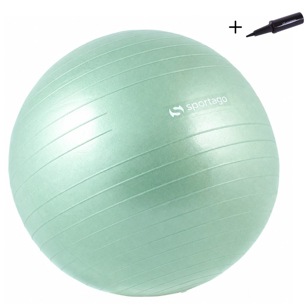 Fitlopta Sportago Anti-Burst 85 cm, vrátanie pumpičky - zelená pastel