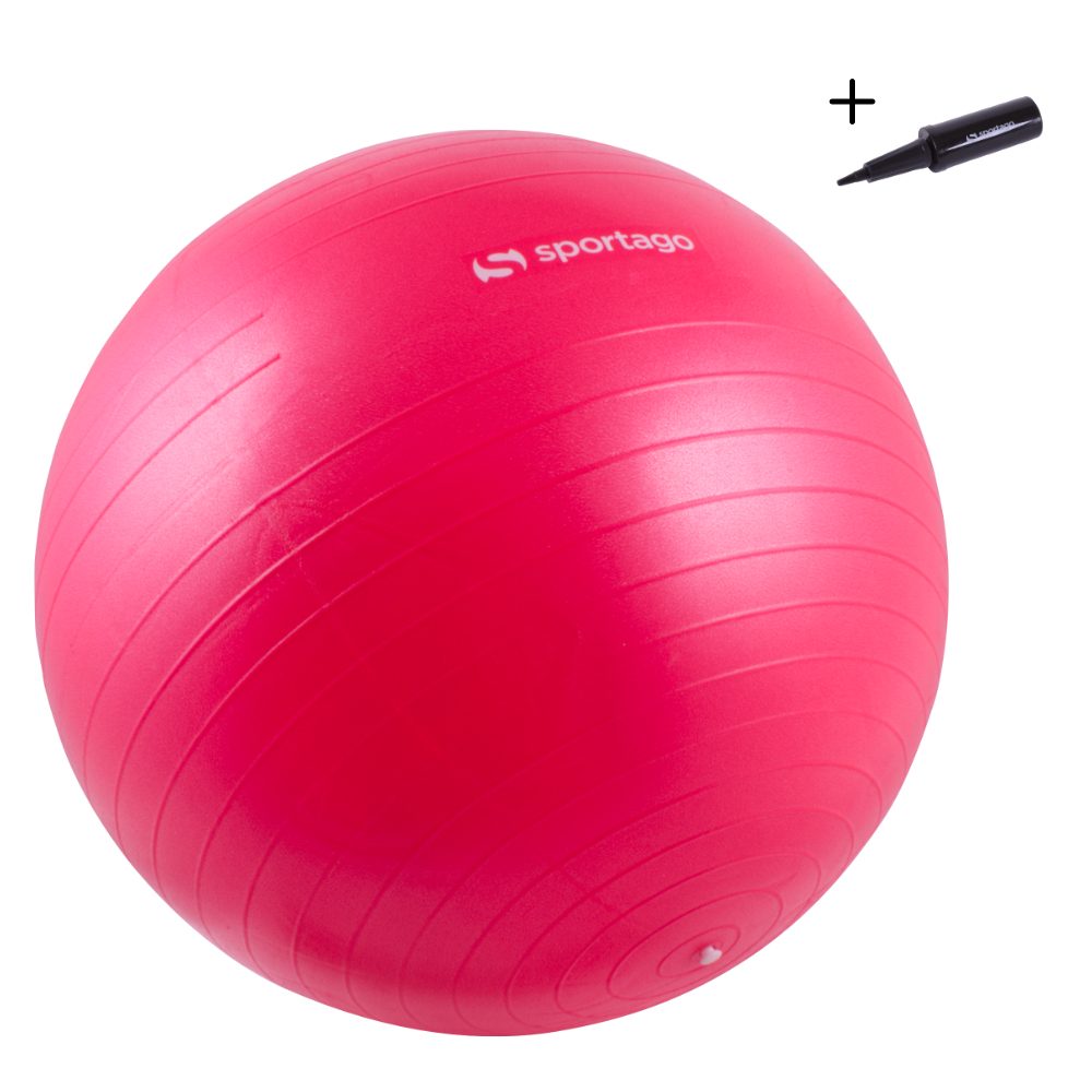 Gymnastický míč Sportago Anti-Burst 75 cm, vratanie pumpičky - červená