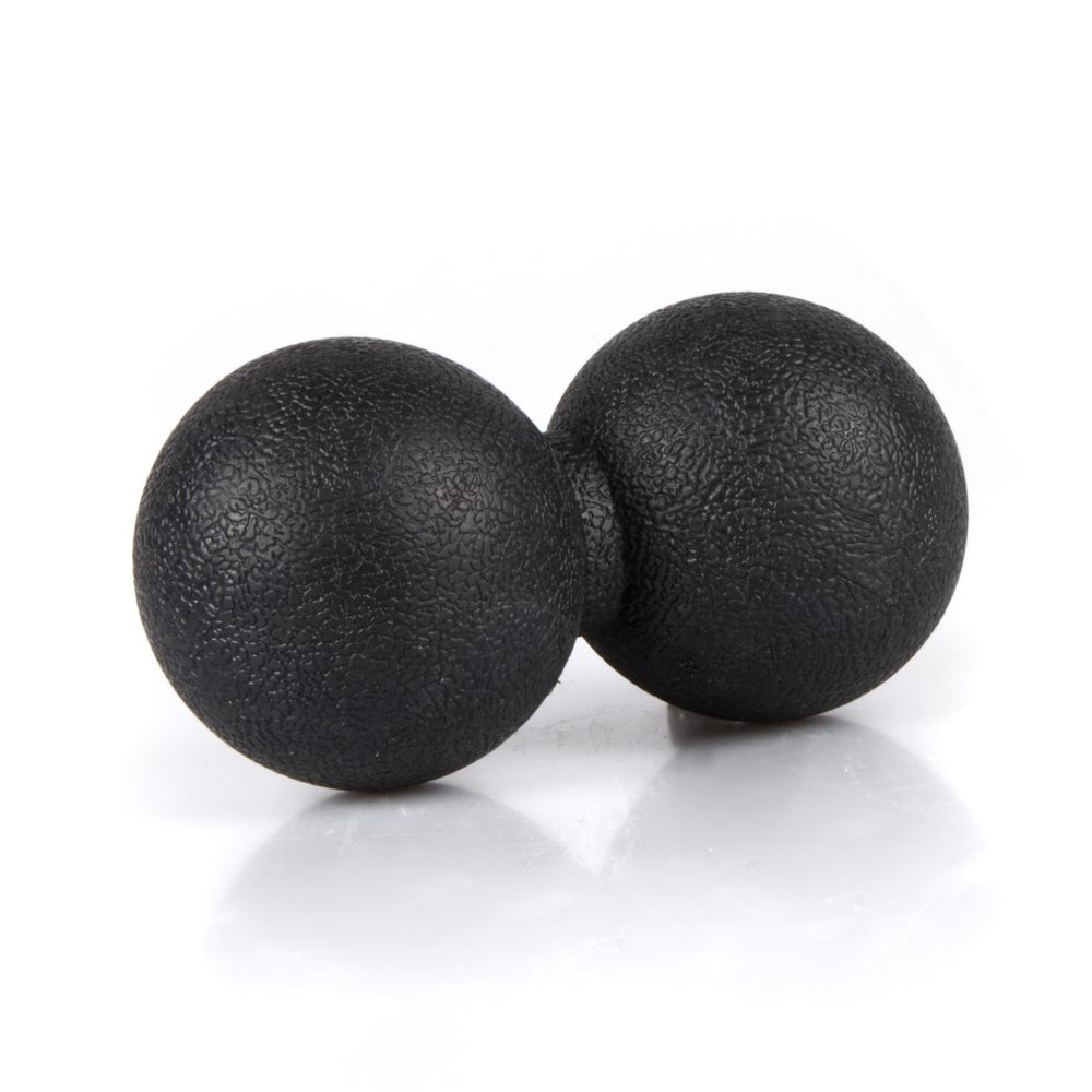 Masážny TPE dvojmíček Sportago 12*6 cm - černá