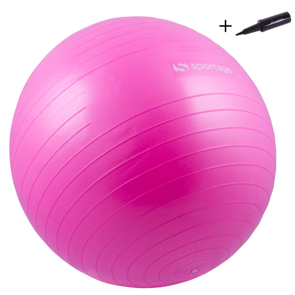 Levně Gymnastický míč Sportago Anti-Burst 85 cm, včetně pumpičky - růžová