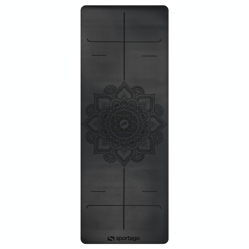 Gumová jogová podložka Sportago Amita 185x68x0,45 cm - černá