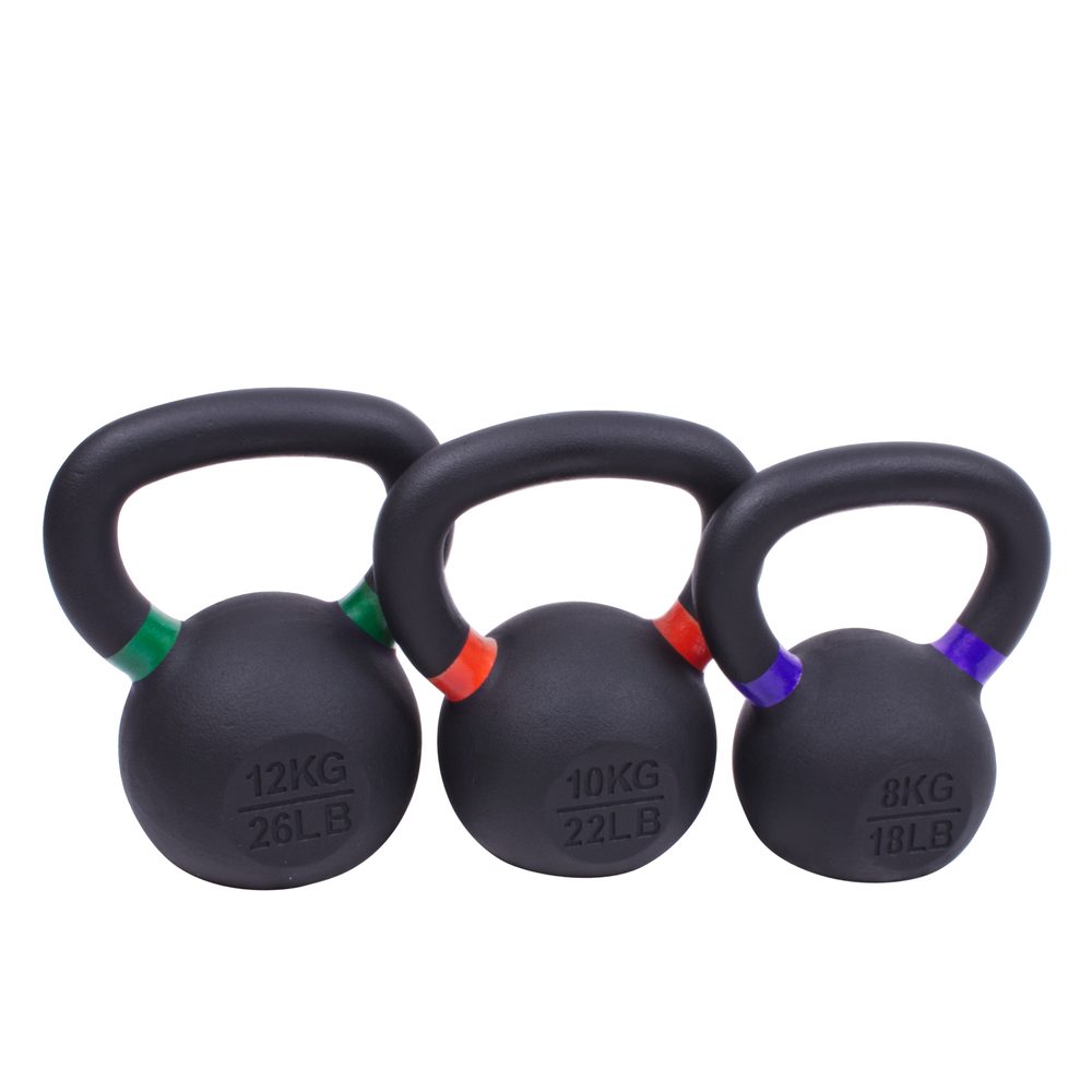 Sada powdercoated kettlebellu Sportago Ironside - 4 + 6 + 8 + 10 kg